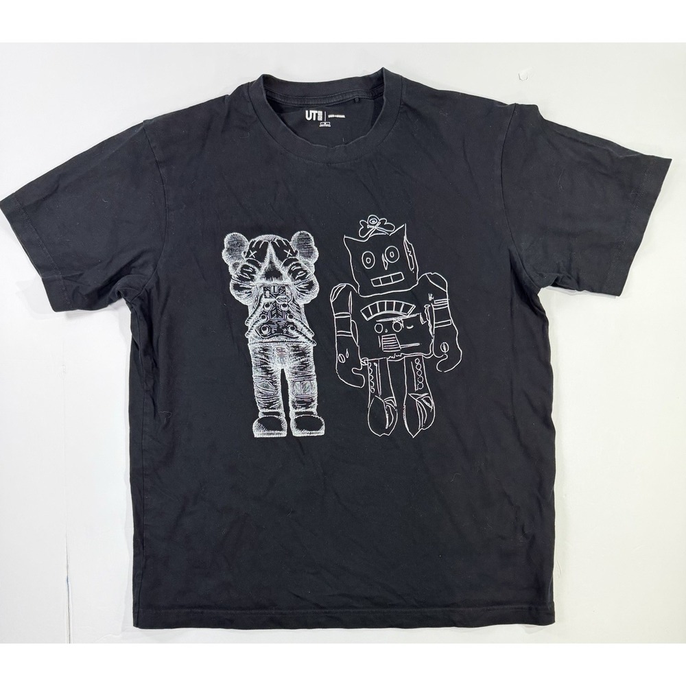 Uniqlo UT KAWS Andy Warhol T Shirt Mens Medium Black Graphic Art Tee